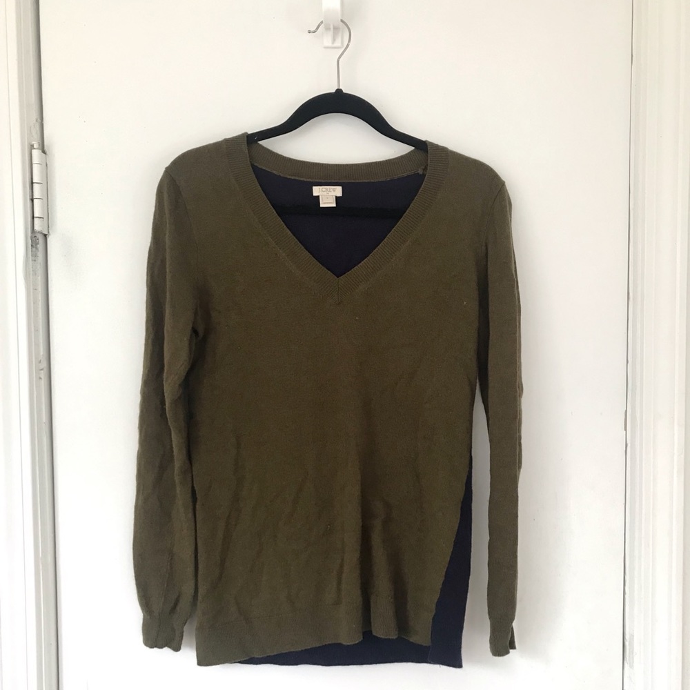 J. Crew Two-Toned V-Neck Sweater